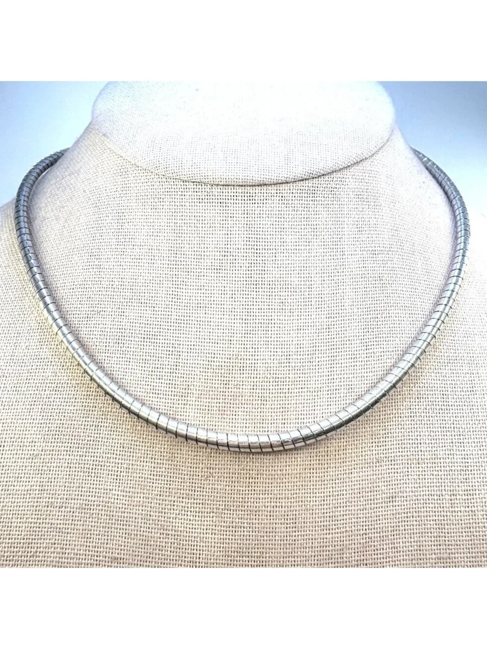Omega Link Chain Necklace Sterling Silver 925 Size 16